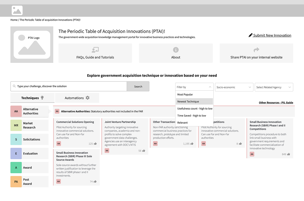 Low fidelity filter hover state